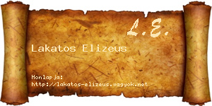 Lakatos Elizeus névjegykártya